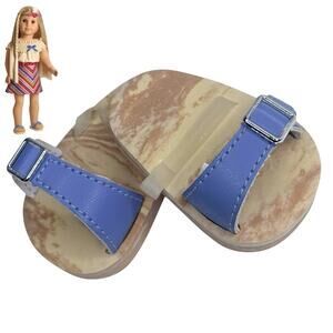 American Girl Julie Shoes Summer Skirt Set Accessories Doll Sandals Blue Silver